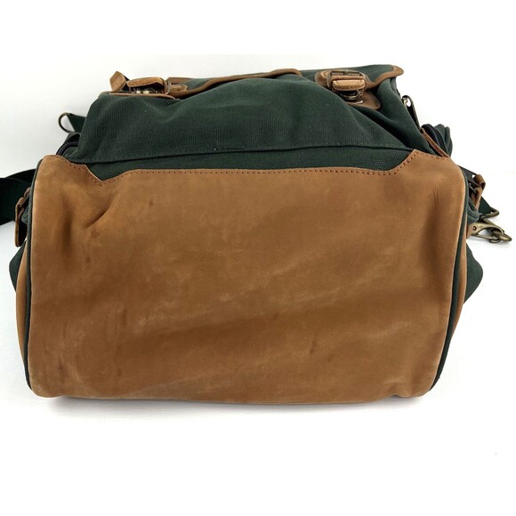 Bushnell Magnify Life Green Brown Leather Backpack Hiking Camping Laptop Bag - Picture 10 of 13